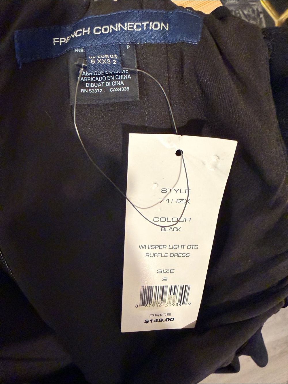 French Connection Black Ruffle-Strap Mini Dress - Picture 5 of 5